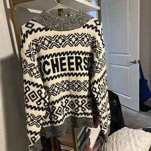 A New Day Black and White Cowl Neck Sweater